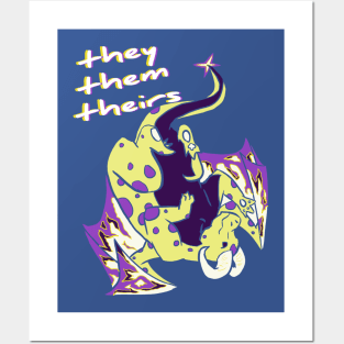 They/them/theirs Dragon Posters and Art